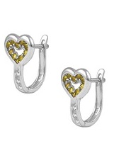ravishing teensy-weensy silver heart November birthstone earrings for kids